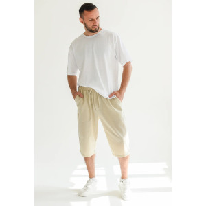 Бриджи мужские "Льняные" 2104-П/л полулен (последний размер) экрю 46