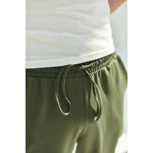 Брюки мужские "Спорт" (без принта) 1924-Фут футер с лайкрой (последний размер) зелено-серый 48