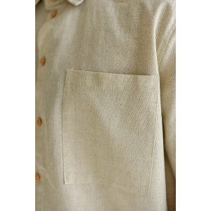 Сорочка мужская "Лён" 2098-П/л полулен (последний размер) экрю 50,52