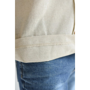 Сорочка мужская "Лён" 2098-П/л полулен (последний размер) экрю 50,52