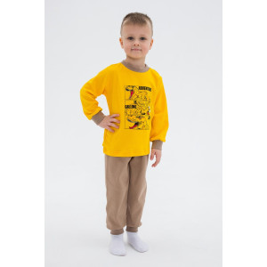 Пижама детская "Ким" 10119 интерлок (последний размер) шафран-бежевый 128