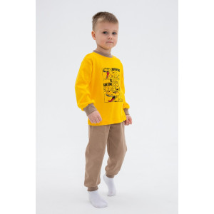 Пижама детская "Ким" 10119 интерлок (последний размер) шафран-бежевый 128