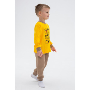 Пижама детская "Ким" 10119 интерлок (последний размер) шафран-бежевый 128