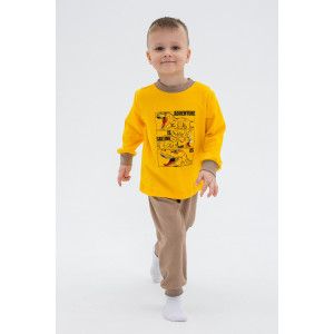 Пижама детская "Ким" 10119 интерлок (последний размер) шафран-бежевый 128