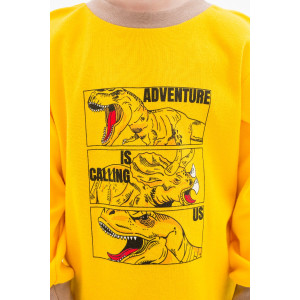 Пижама детская "Ким" 10119 интерлок (последний размер) шафран-бежевый 128