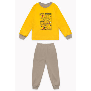 Пижама детская "Ким" 10119 интерлок (последний размер) шафран-бежевый 128