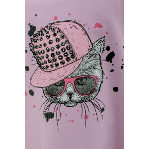 Платье детское "Дерис" 20785 футер 2-х нитка петля (последний размер) сиреневый 110,116