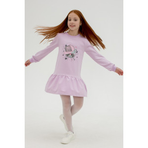 Платье детское "Дерис" 20785 футер 2-х нитка петля (последний размер) сиреневый 110,116