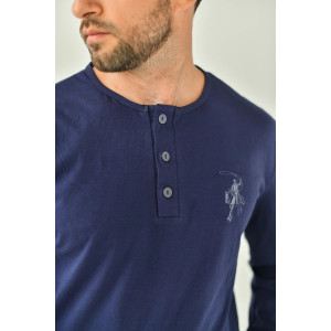 Пижама мужская "Ковбой" 2122-К кулирка (последний размер) темно-синий 50,52,56