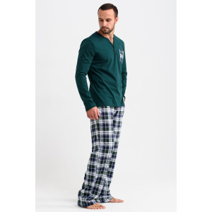 Пижама мужская "Горец" 1097-К кулирка (последний размер) зеленый 48,56