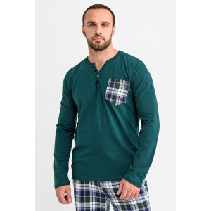 Пижама мужская "Горец" 1097-К кулирка (последний размер) зеленый 48,56