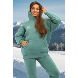 Костюм двойка женский С/15014 футер 3-х нитка с начесом пенье (р-ры: 46-56) олива