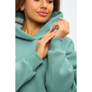 Костюм двойка женский С/15014 футер 3-х нитка с начесом пенье (р-ры: 46-56) олива