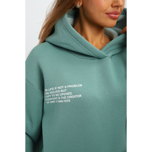 Костюм двойка женский С/15014 футер 3-х нитка с начесом пенье (р-ры: 46-56) олива