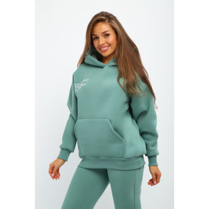 Костюм двойка женский С/15014 футер 3-х нитка с начесом пенье (р-ры: 46-56) олива