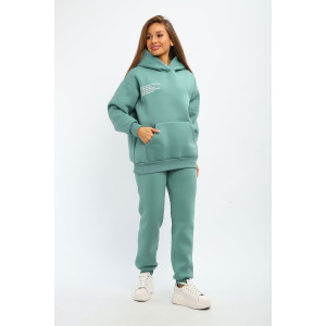 Костюм двойка женский С/15014 футер 3-х нитка с начесом пенье (р-ры: 46-56) олива