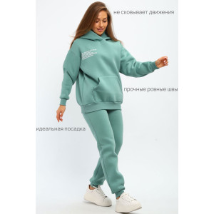 Костюм двойка женский С/15014 футер 3-х нитка с начесом пенье (р-ры: 46-56) олива