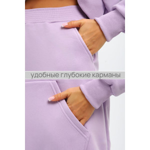 Костюм двойка женский С/15014 футер 3-х нитка с начесом пенье (р-ры: 46-56) лиловый
