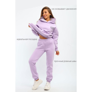 Костюм двойка женский С/15014 футер 3-х нитка с начесом пенье (р-ры: 46-56) лиловый