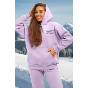 Костюм двойка женский С/15014 футер 3-х нитка с начесом пенье (р-ры: 46-56) лиловый