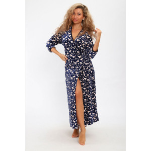 Халат женский "Василиса" велюр стрейч (р-ры: 48-58) бежевый цветок Халат женский "Василиса" велюр стрейч (р-ры: 48-58) бежевый цветок