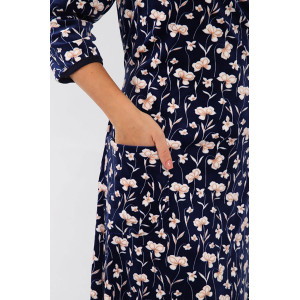 Халат женский "Василиса" велюр стрейч (р-ры: 48-58) бежевый цветок Халат женский "Василиса" велюр стрейч (р-ры: 48-58) бежевый цветок