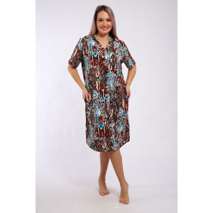 Халат женский "Тери" кулирка (р-ры: 48-58) коричневая змея Халат женский "Тери" кулирка (р-ры: 48-58) коричневая змея