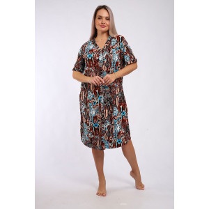 Халат женский "Тери" кулирка (р-ры: 48-58) коричневая змея Халат женский "Тери" кулирка (р-ры: 48-58) коричневая змея