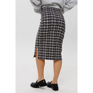 Юбка женская Ю25 (60 см) футер 2-х нитка пенье набивной (р-ры: 46-60) черный