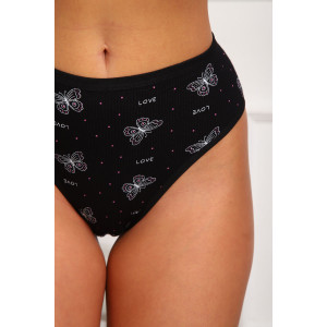 Трусы женские №64847 лапша (р-ры: 48-52) черный