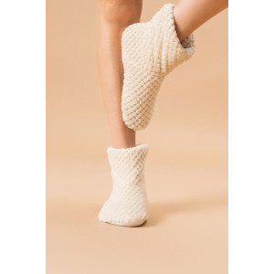 Тапки женские "Сапожки" велсофт (р-ры: 36-41) соты бежевый Тапки женские "Сапожки" велсофт (р-ры: 36-41) соты бежевый