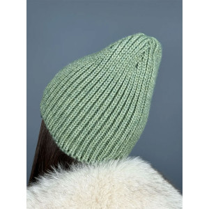 Шапка женская №60366 вязаная зеленый Шапка женская №60366 вязаная зеленый