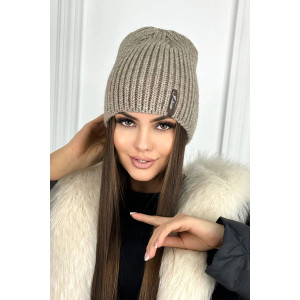 Шапка женская №60366 вязаная шоколад Шапка женская №60366 вязаная шоколад