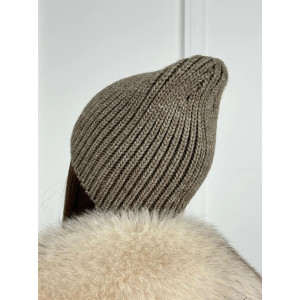 Шапка женская №60366 вязаная шоколад Шапка женская №60366 вязаная шоколад