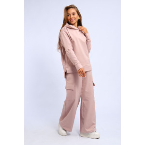 Костюм двойка женский "Карго" футер с лайкрой (р-ры: 42-60) пудровый