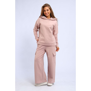 Костюм двойка женский "Карго" футер с лайкрой (р-ры: 42-60) пудровый