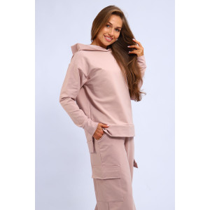 Костюм двойка женский "Карго" футер с лайкрой (р-ры: 42-60) пудровый