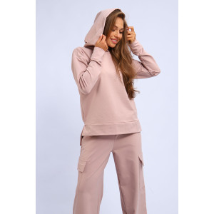 Костюм двойка женский "Карго" футер с лайкрой (р-ры: 42-60) пудровый