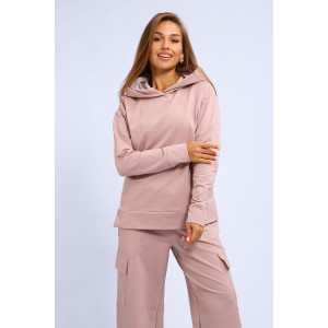 Костюм двойка женский "Карго" футер с лайкрой (р-ры: 42-60) пудровый