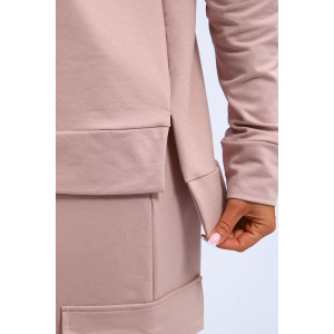 Костюм двойка женский "Карго" футер с лайкрой (р-ры: 42-60) пудровый