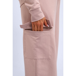 Костюм двойка женский "Карго" футер с лайкрой (р-ры: 42-60) пудровый