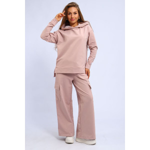 Костюм двойка женский "Карго" футер с лайкрой (р-ры: 42-60) пудровый