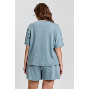 Костюм двойка женский "Материя-2" фактурный трикотаж (р-ры: 46-56) серо-голубой Костюм двойка женский "Материя-2" фактурный трикотаж (р-ры: 46-56) серо-голубой