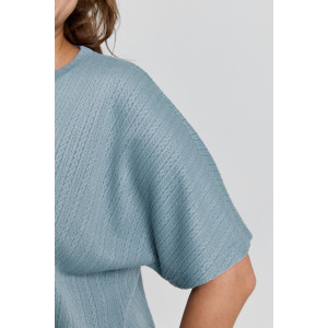 Костюм двойка женский "Материя-2" фактурный трикотаж (р-ры: 46-56) серо-голубой Костюм двойка женский "Материя-2" фактурный трикотаж (р-ры: 46-56) серо-голубой