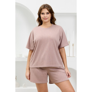 Костюм двойка женский "Материя-2" фактурный трикотаж (р-ры: 46-56) какао Костюм двойка женский "Материя-2" фактурный трикотаж (р-ры: 46-56) какао