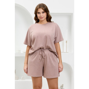 Костюм двойка женский "Материя-2" фактурный трикотаж (р-ры: 46-56) какао Костюм двойка женский "Материя-2" фактурный трикотаж (р-ры: 46-56) какао