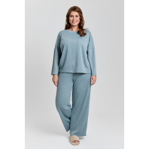 Костюм двойка женский "Материя-1" фактурный трикотаж (р-ры: 46-56) серо-голубой