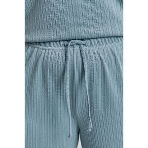 Костюм двойка женский "Материя-1" фактурный трикотаж (р-ры: 46-56) серо-голубой