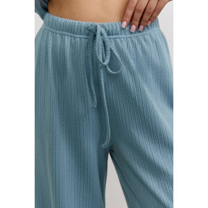 Костюм двойка женский "Материя-1" фактурный трикотаж (р-ры: 46-56) серо-голубой