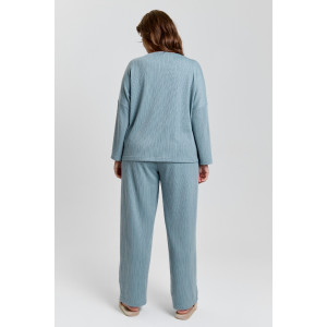 Костюм двойка женский "Материя-1" фактурный трикотаж (р-ры: 46-56) серо-голубой